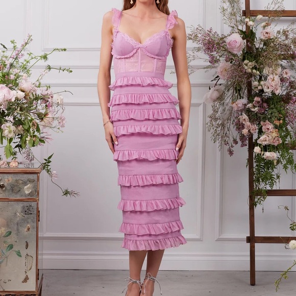 V.Chapman Fiorenza Dress in Mauve Mist - Picture 4 of 7